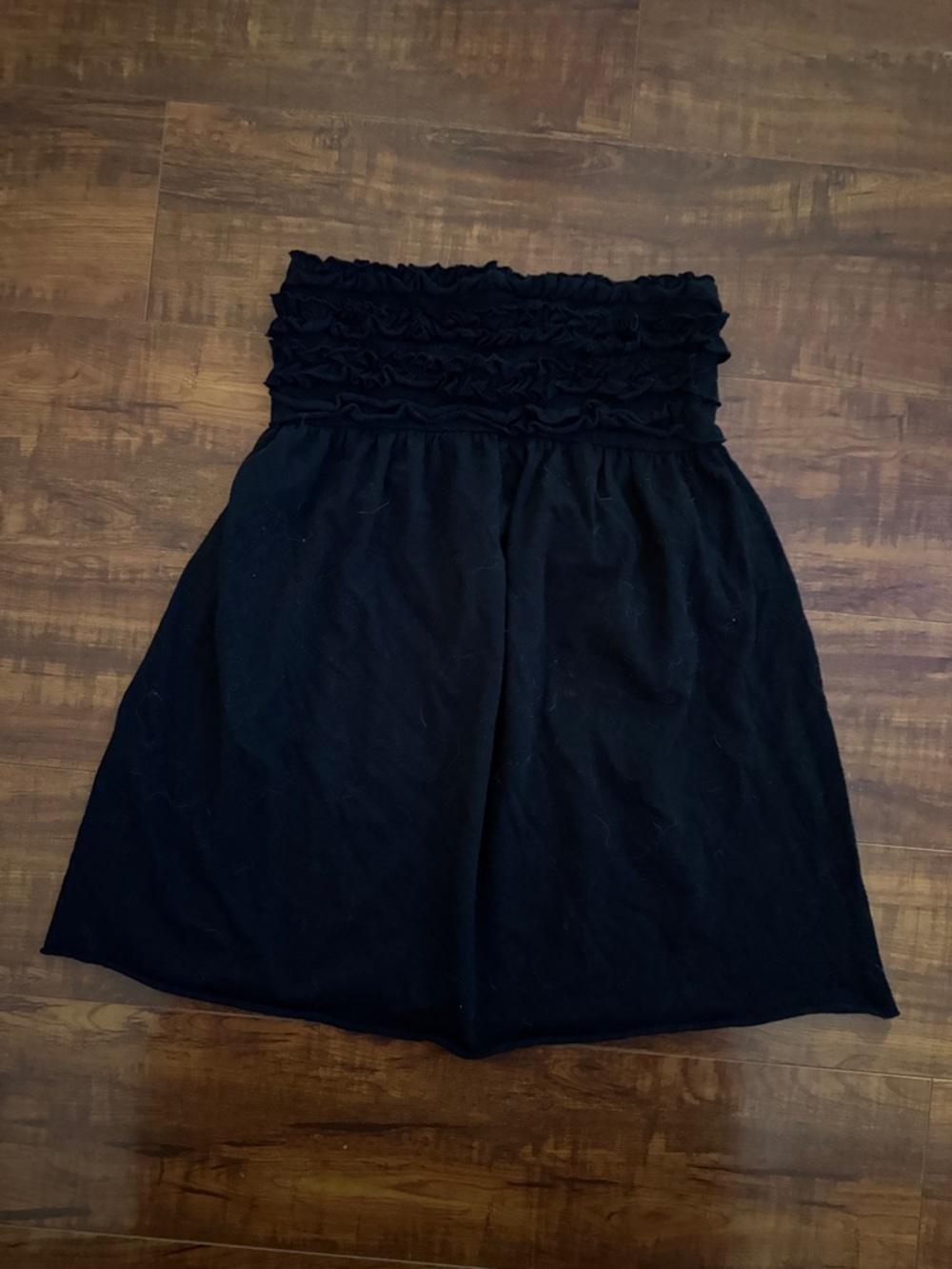 Xhilaration Black Ruffle Tube Top bathing suit cover up
